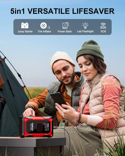 Portable Car Jump Starter With Air Compressor