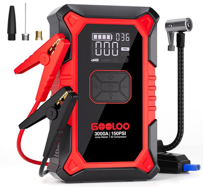 Portable Car Jump Starter With Air Compressor