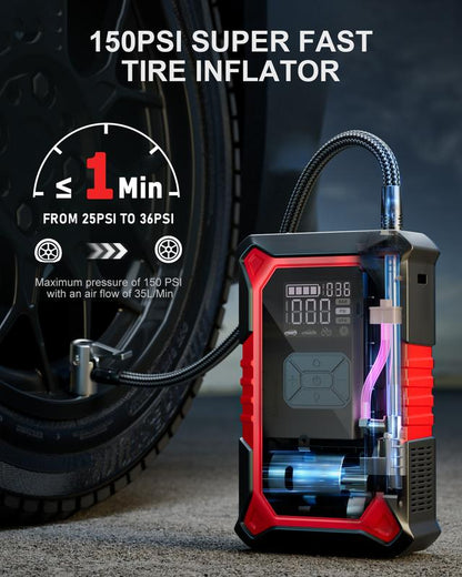 Portable Car Jump Starter With Air Compressor